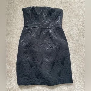 Strapless dress with black on black pattern